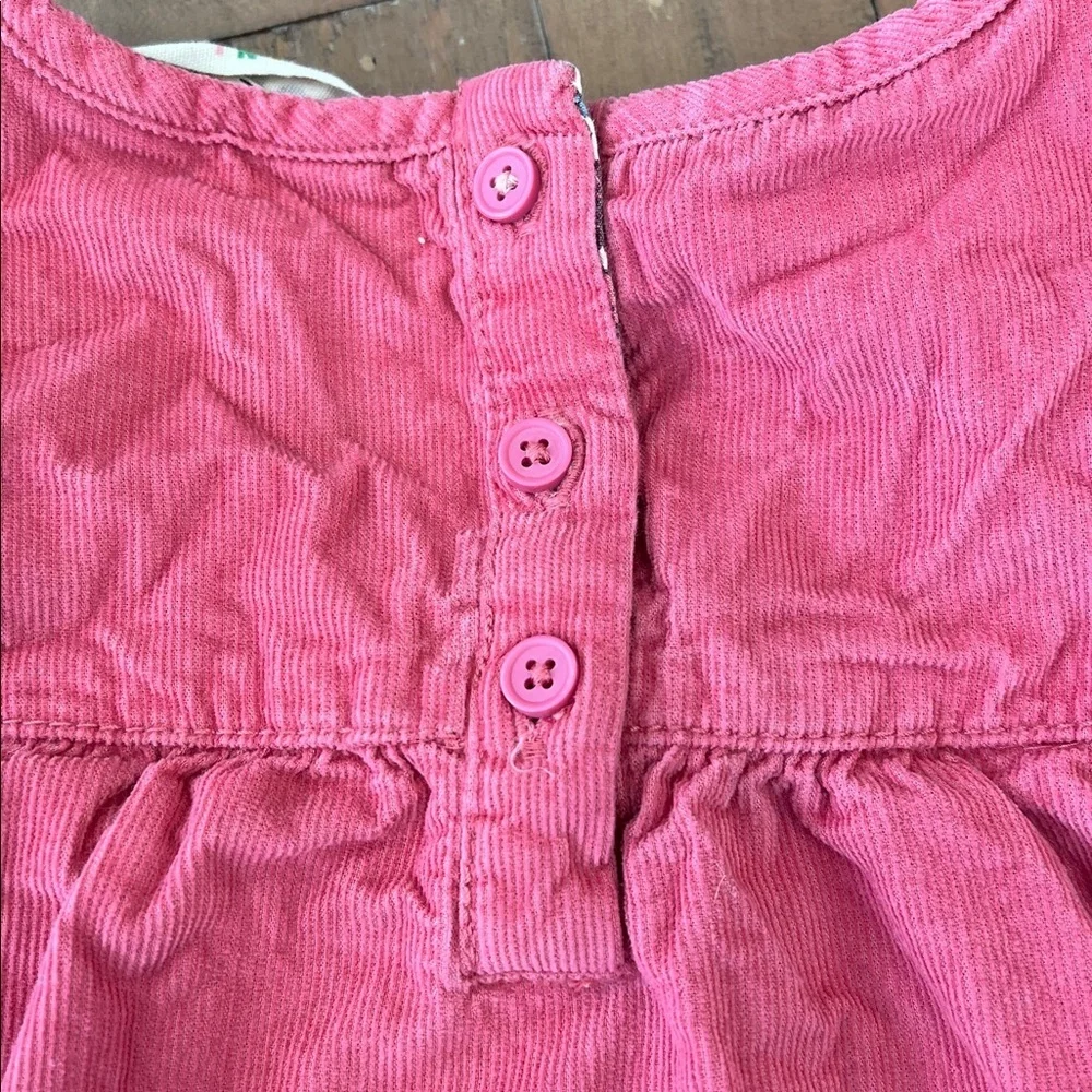 Mini Boden pink corduroy Ruffle dress 5-6 years